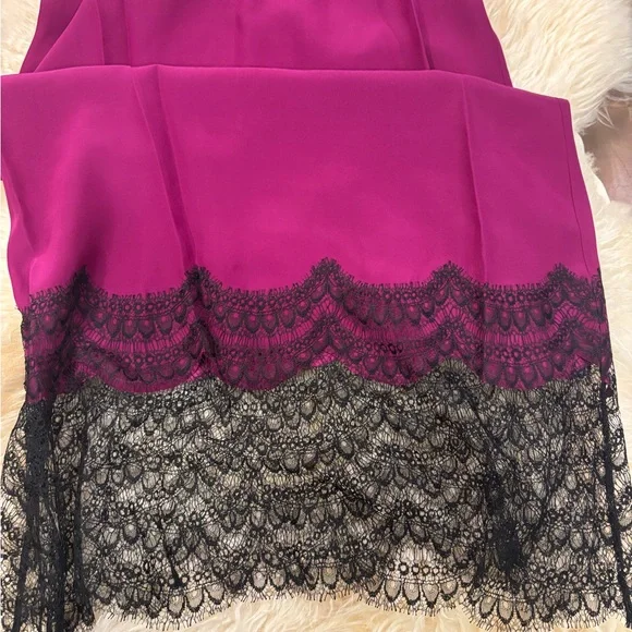 Kiki de Montparnasse Burgundy Lace Trim dress